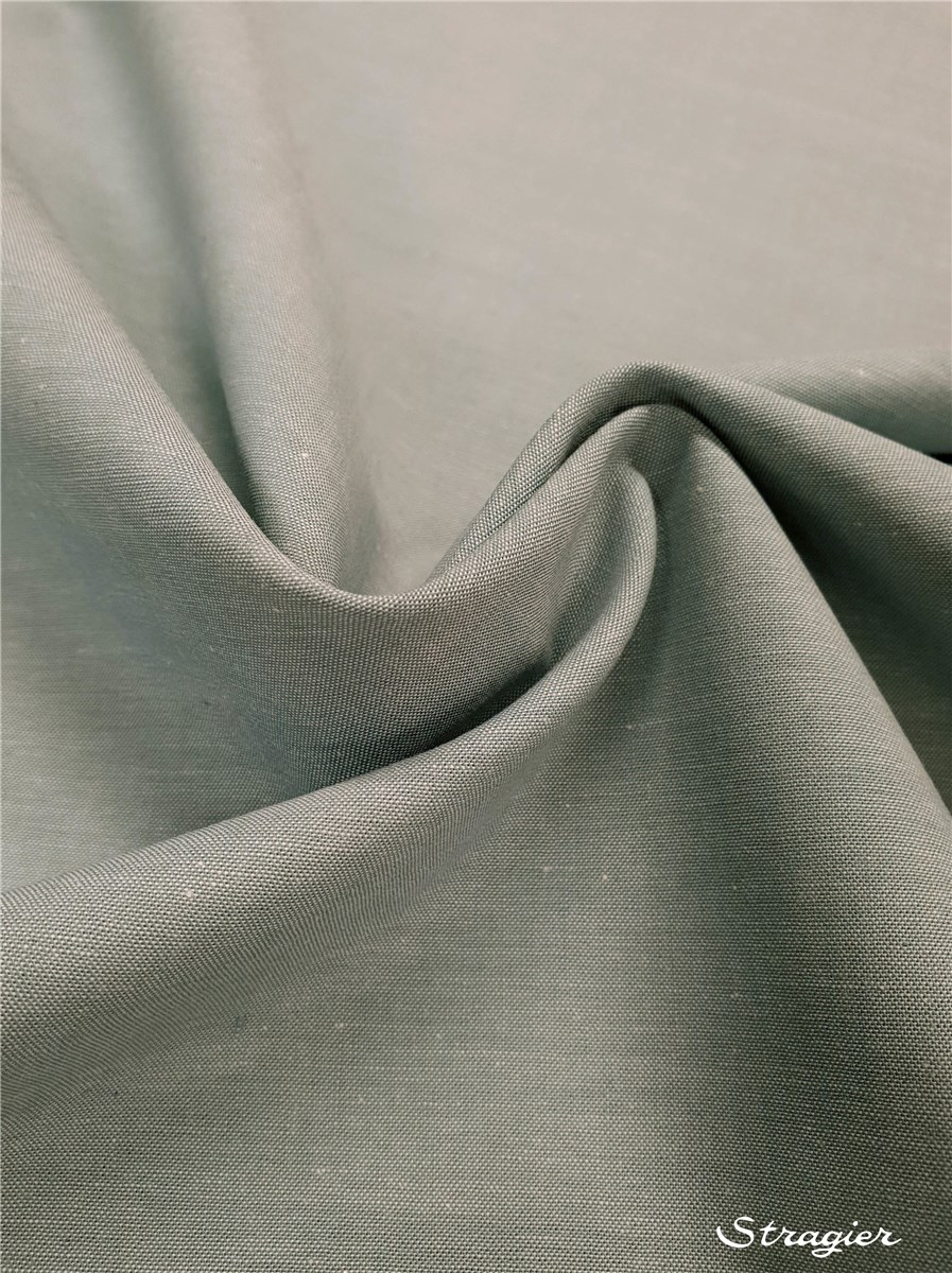 Popeline Pur Coton - Soft - uni - Vert de Gris-Blanc