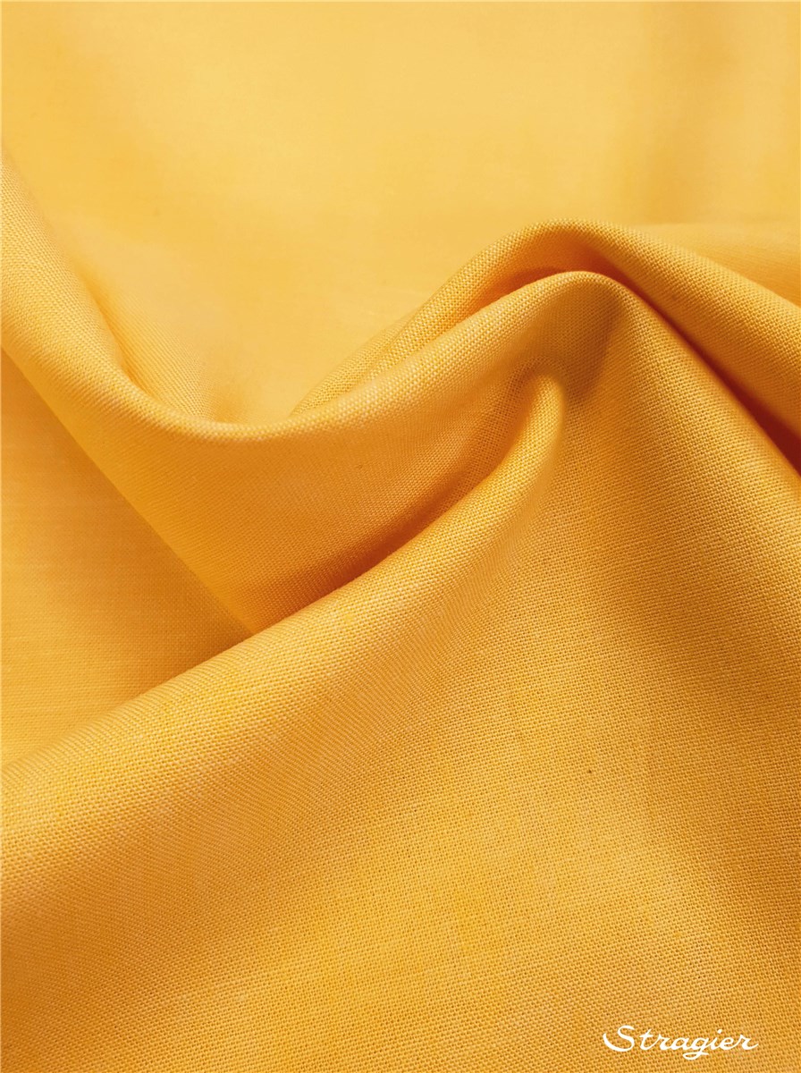 Popeline Pur Coton - Soft - uni - Jaune Soleil-Blanc