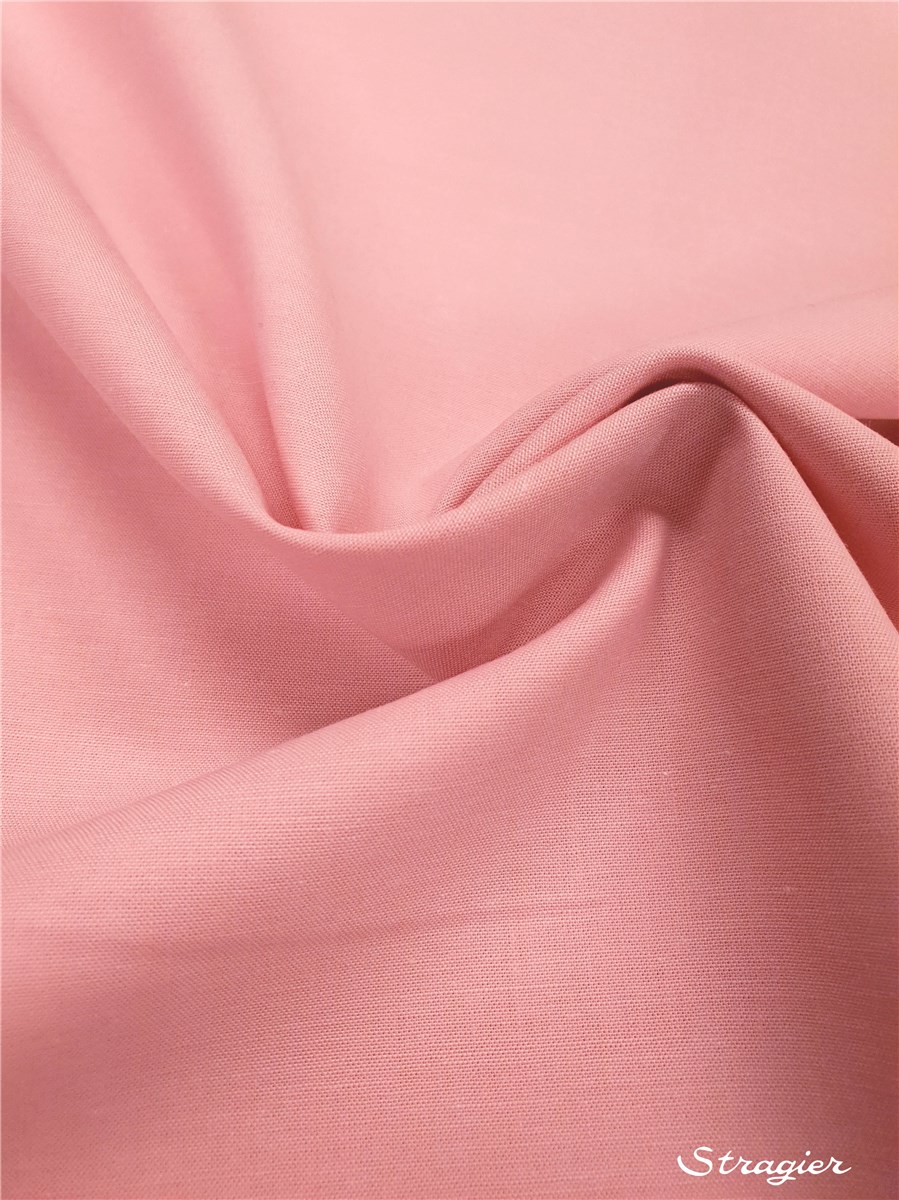 Popeline Pur Coton - Soft - uni - Rose-Blanc