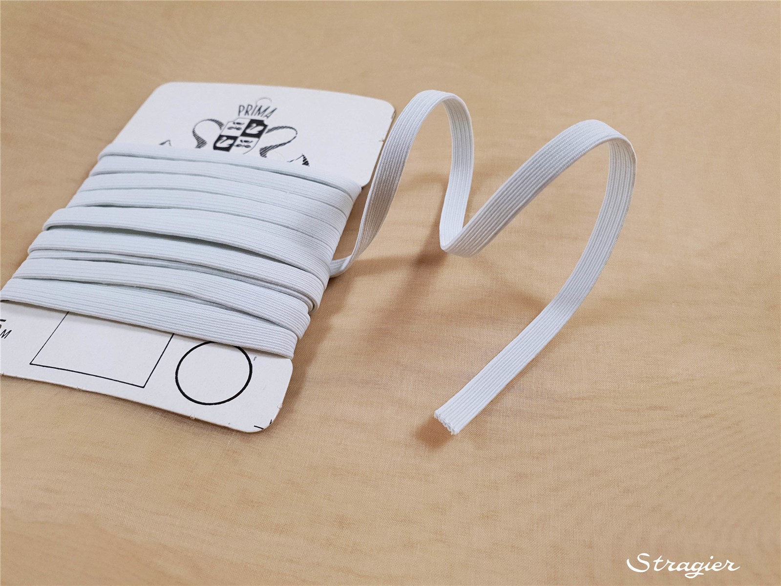 Elastique tissé tubulaire - uni - Blanc - 5 mm