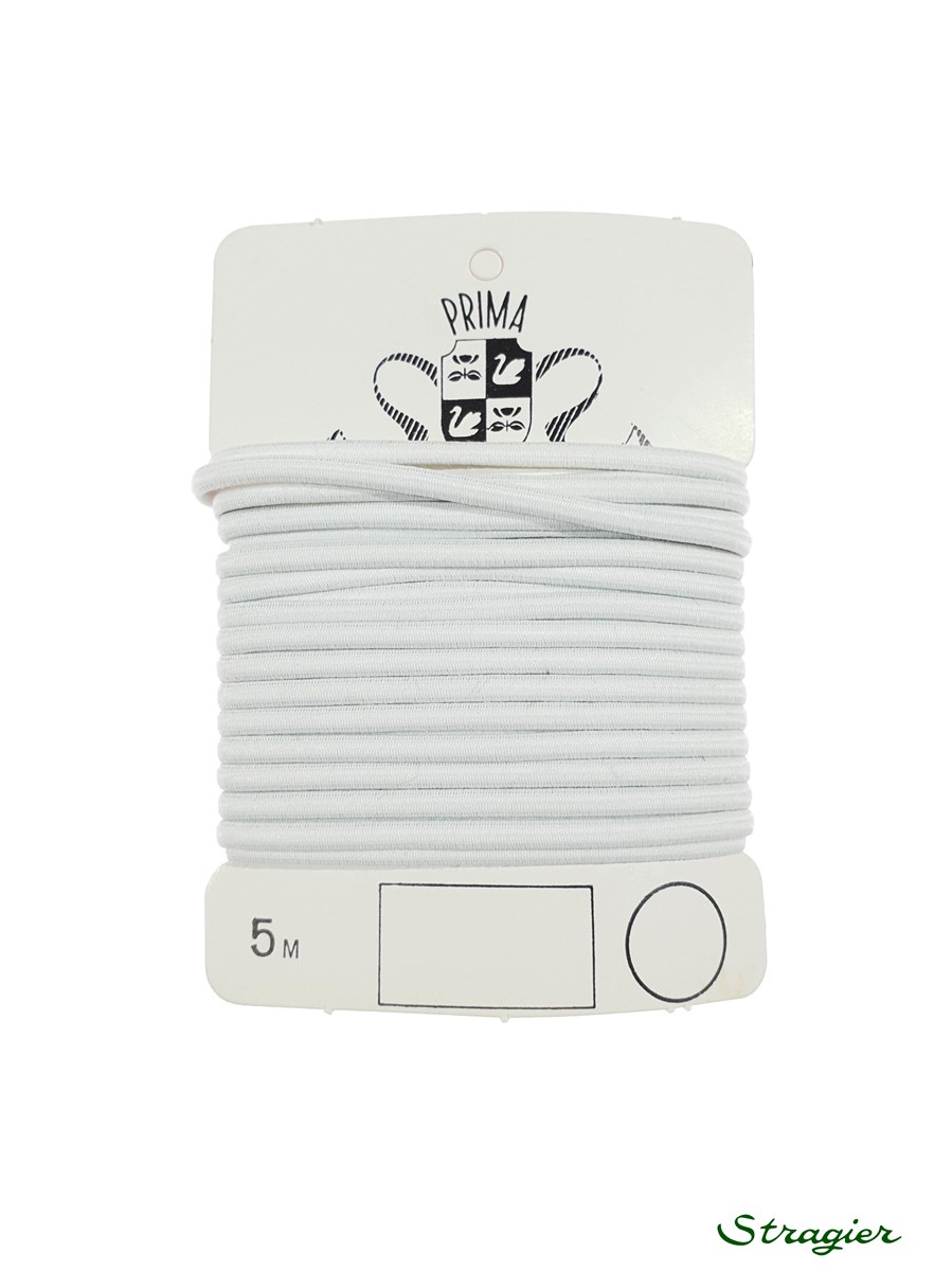 Elastique Ovale - Blanc - 4 mm- vendu par multiple de 5 M