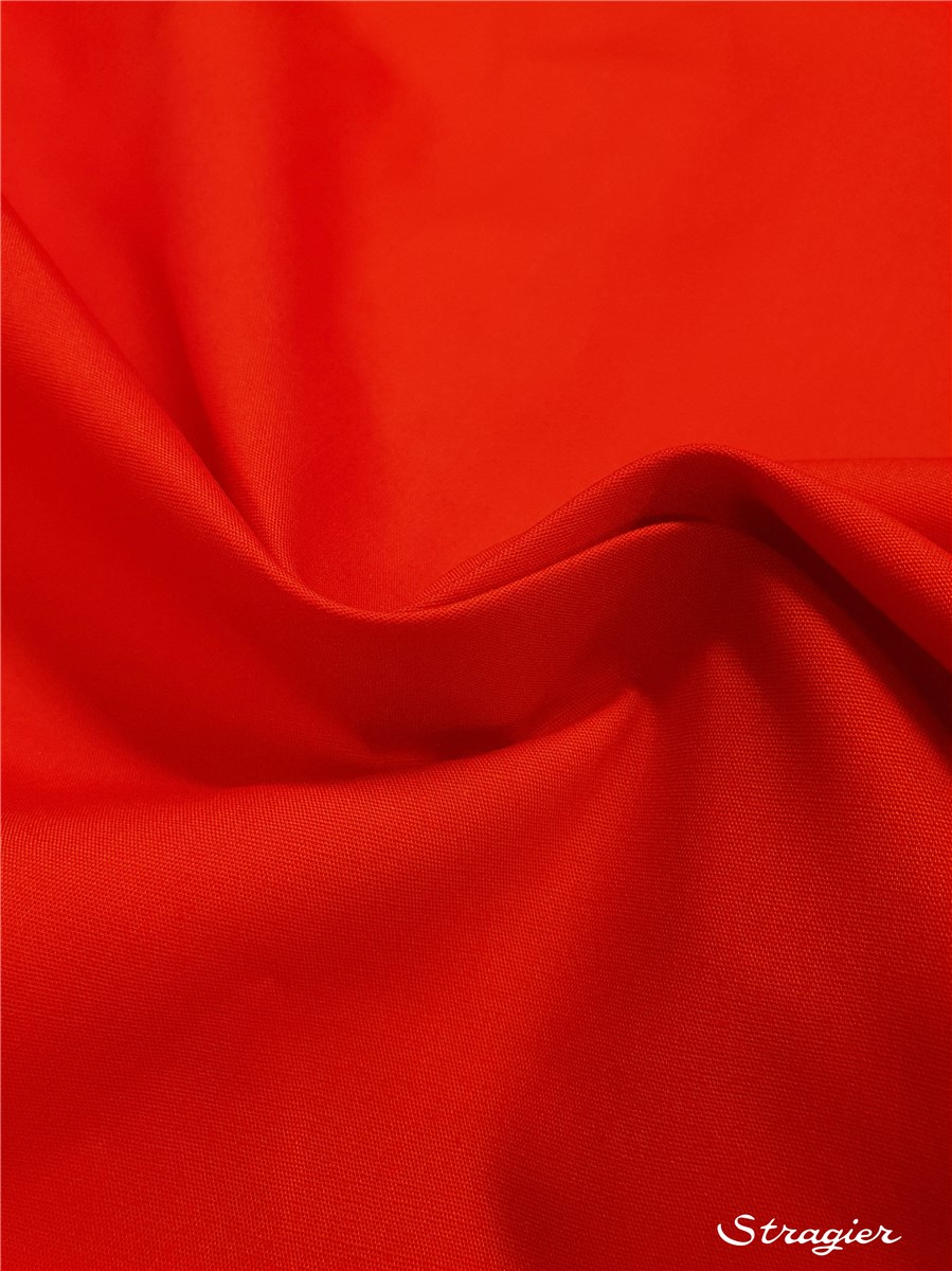 Poplin 59 threads/cm - Plain - Rouge Feu