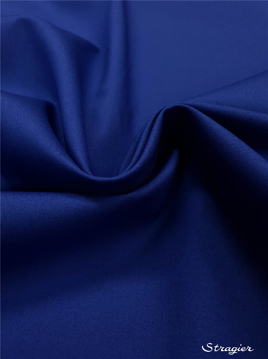 Poplin 59 threads/cm - Plain - Bleu Roi