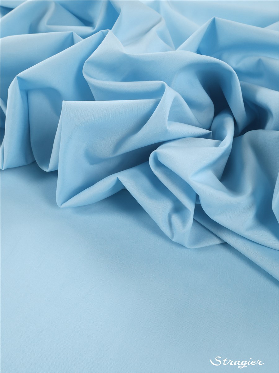 Poplin 59 threads/cm - Plain - Bleu Ciel