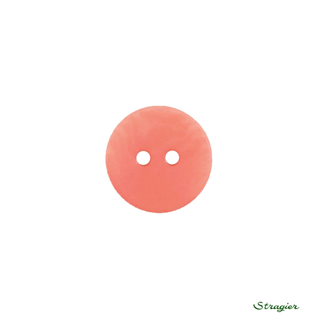 Boutons Corozo - 2 trous - Corail - 12 mm