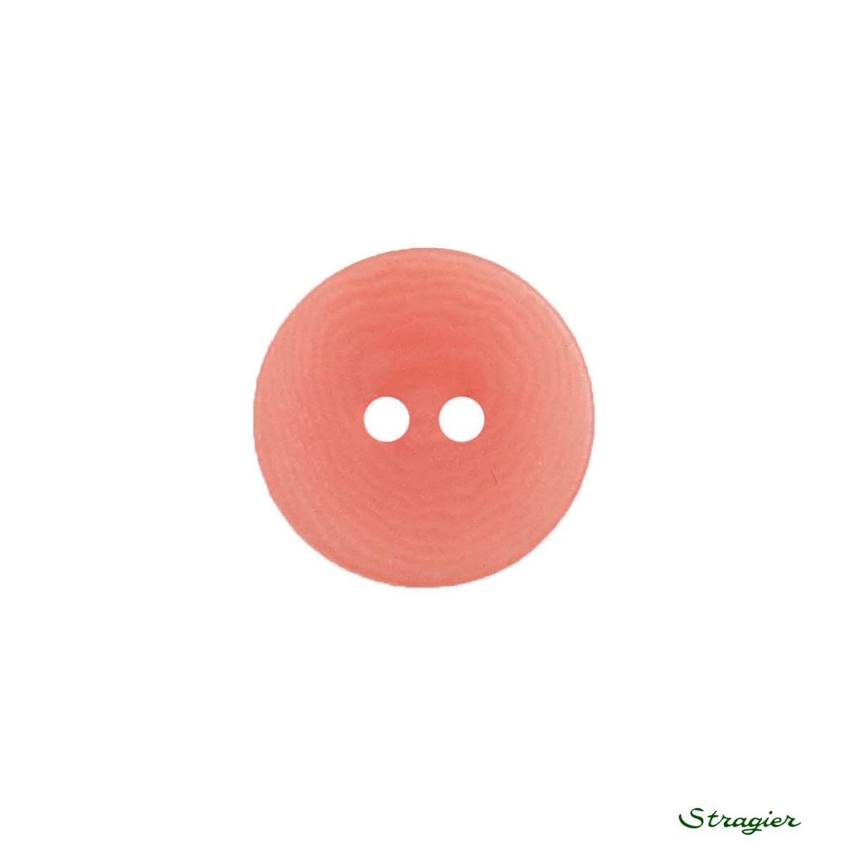 Boutons Corozo - 2 trous - Corail - 15 mm