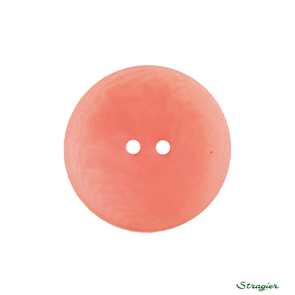 Boutons Corozo - 2 trous - Corail - 20 mm