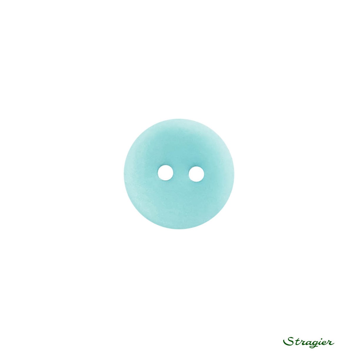 Boutons Corozo - 2 trous - Menthe bleue - 12 mm