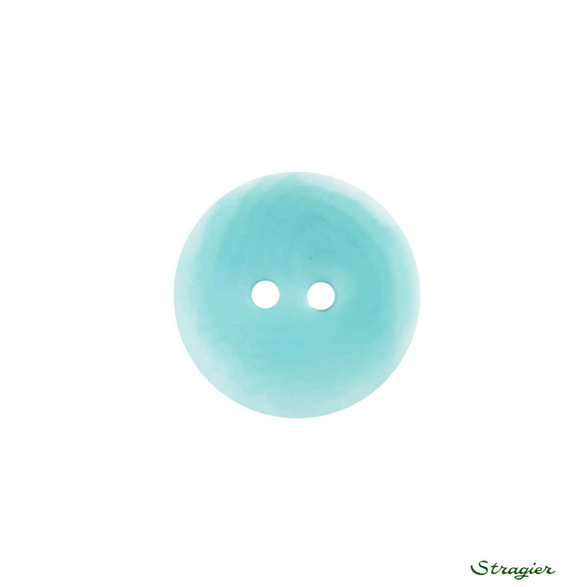 Boutons Corozo - 2 trous - Menthe bleue - 15 mm