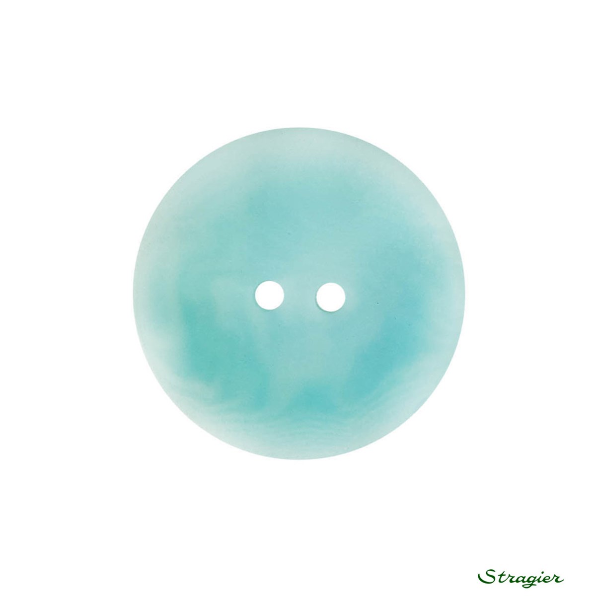Boutons Corozo - 2 trous - Menthe bleue - 20 mm