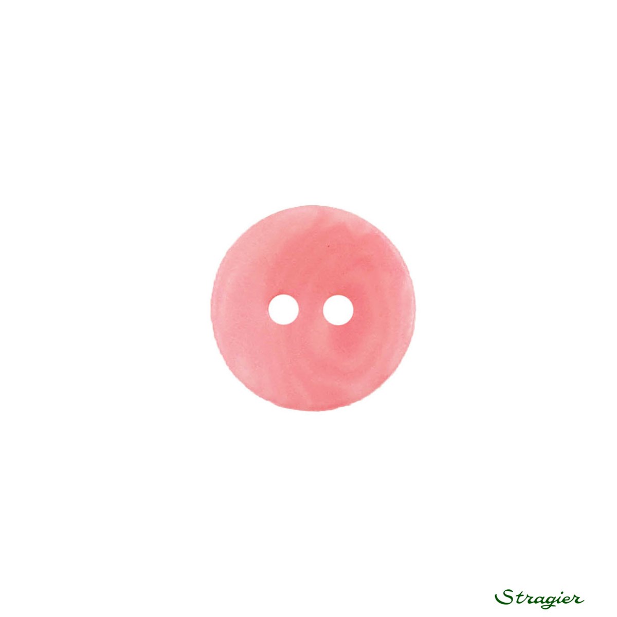 Ivory-Nut Buttons - 2 trous - Rose Cyclamen - 12 mm