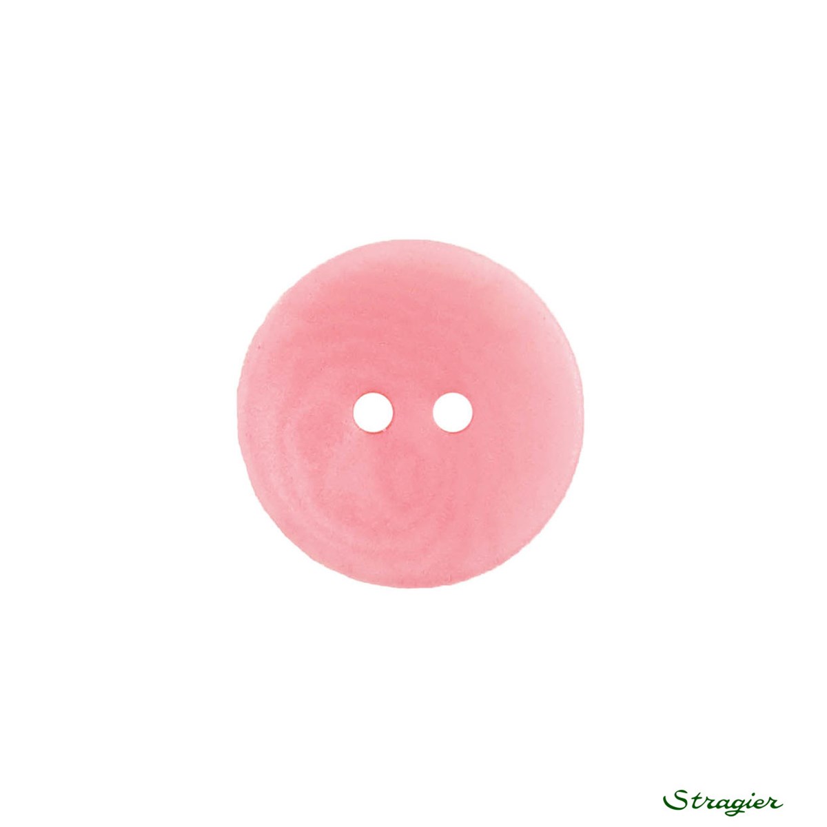 Ivory-Nut Buttons - 2 trous - Rose Cyclamen - 15 mm