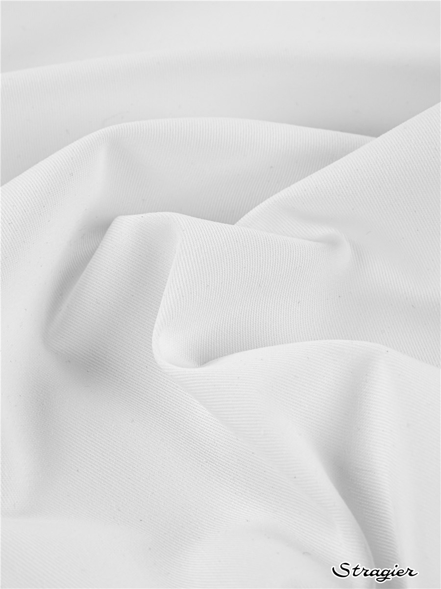 Sergé Coton - polyester 200 g/m² - uni - Blanc 