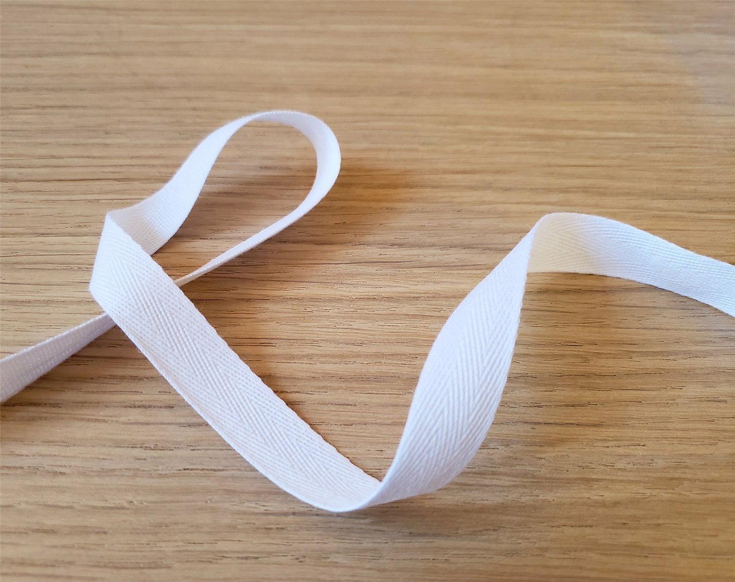 Ruban Coton sergé - uni - Blanc - 15 mm