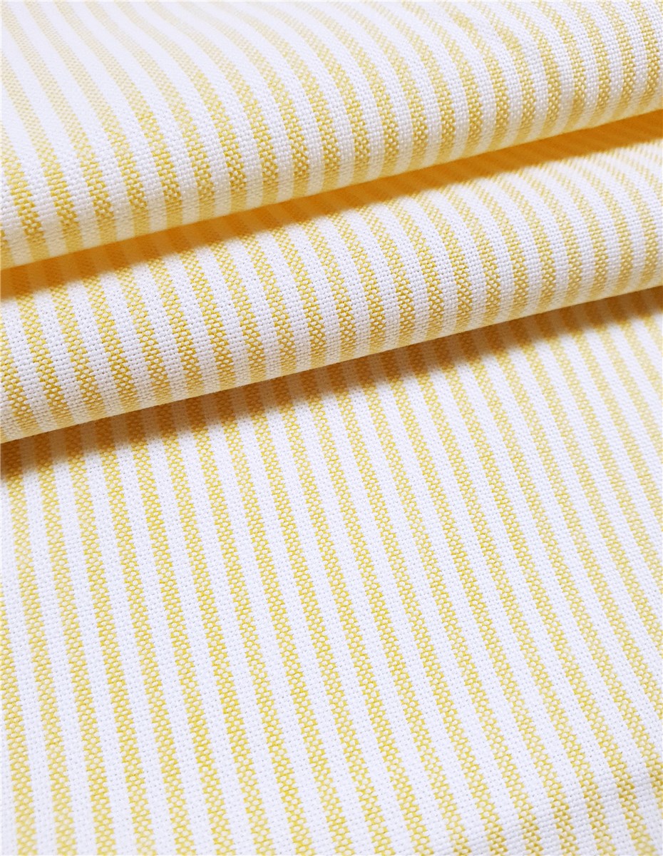 Pur Coton Oxford - Rayures 2mm - Jaune Soleil