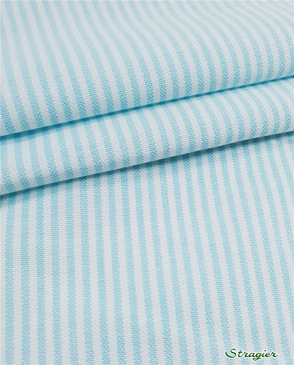 Pur Coton Oxford - Rayures 2mm - Menthe 
