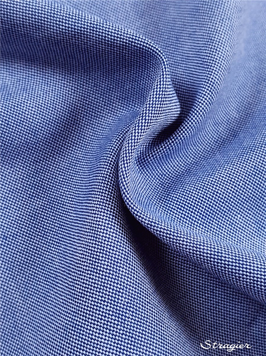 Coton "Pin-Point" - uni - Bleu Océan