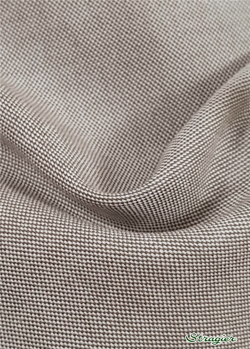 Coton "Pin-Point" - uni - Gris Lichen