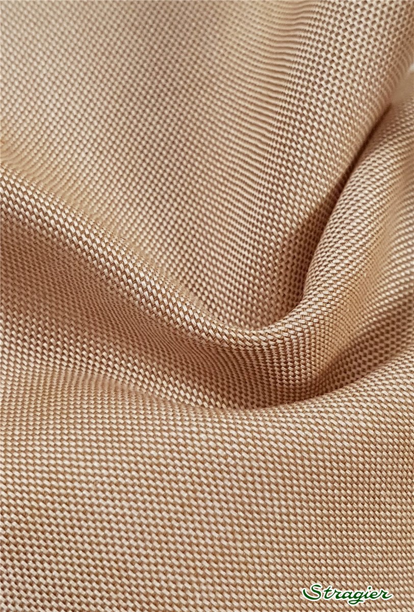 Coton "Pin-Point" - uni - Cognac dilué