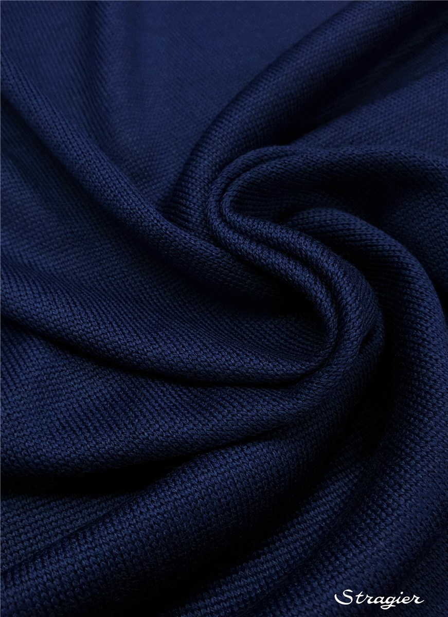 Maille pure Laine - souple et douce - uni - Marine clair