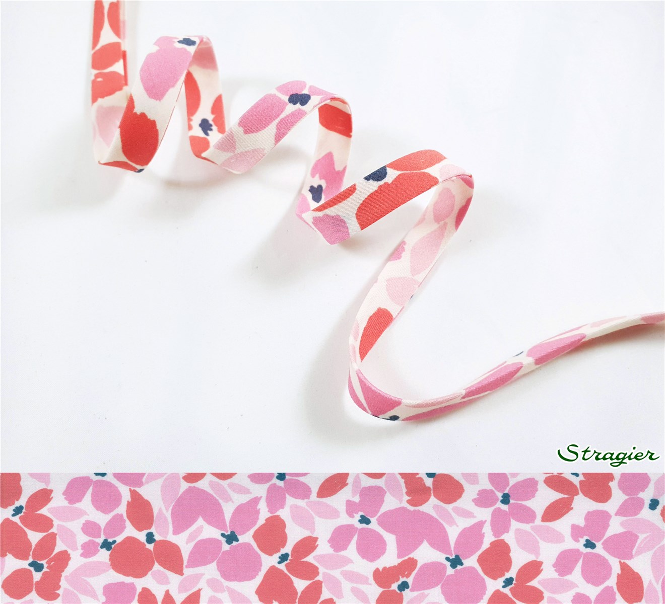 Bias Binding - UNE - Florie - Rose-Marine - 10 mm