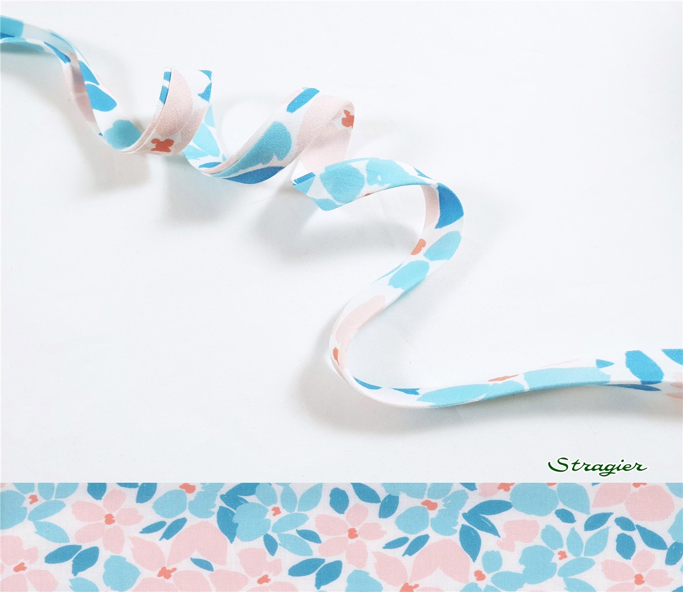 Bias Binding - UNE - Florie - Menthe-Pêche - 10 mm