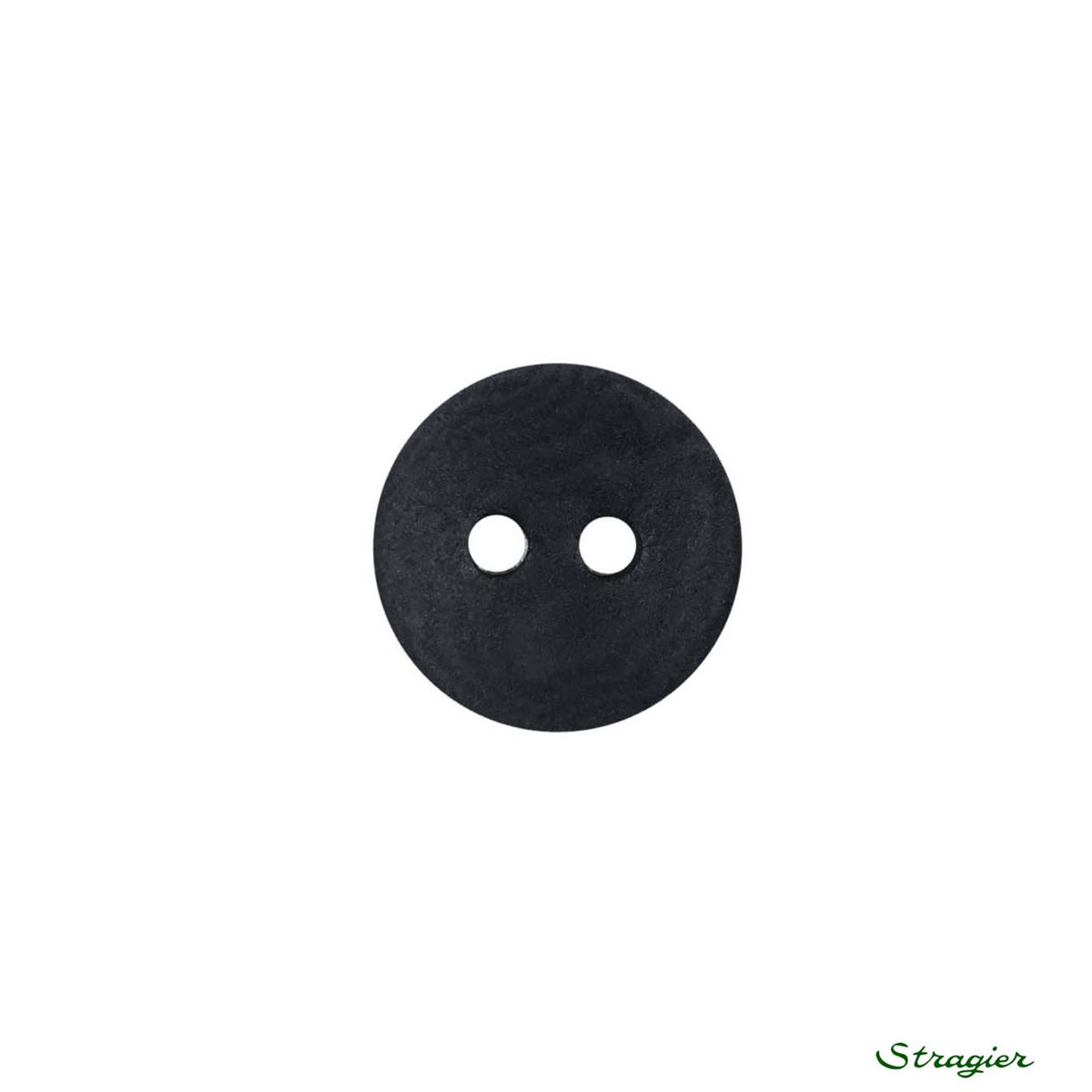 Ivory-Nut Buttons - 2 trous - Noir - 12 mm