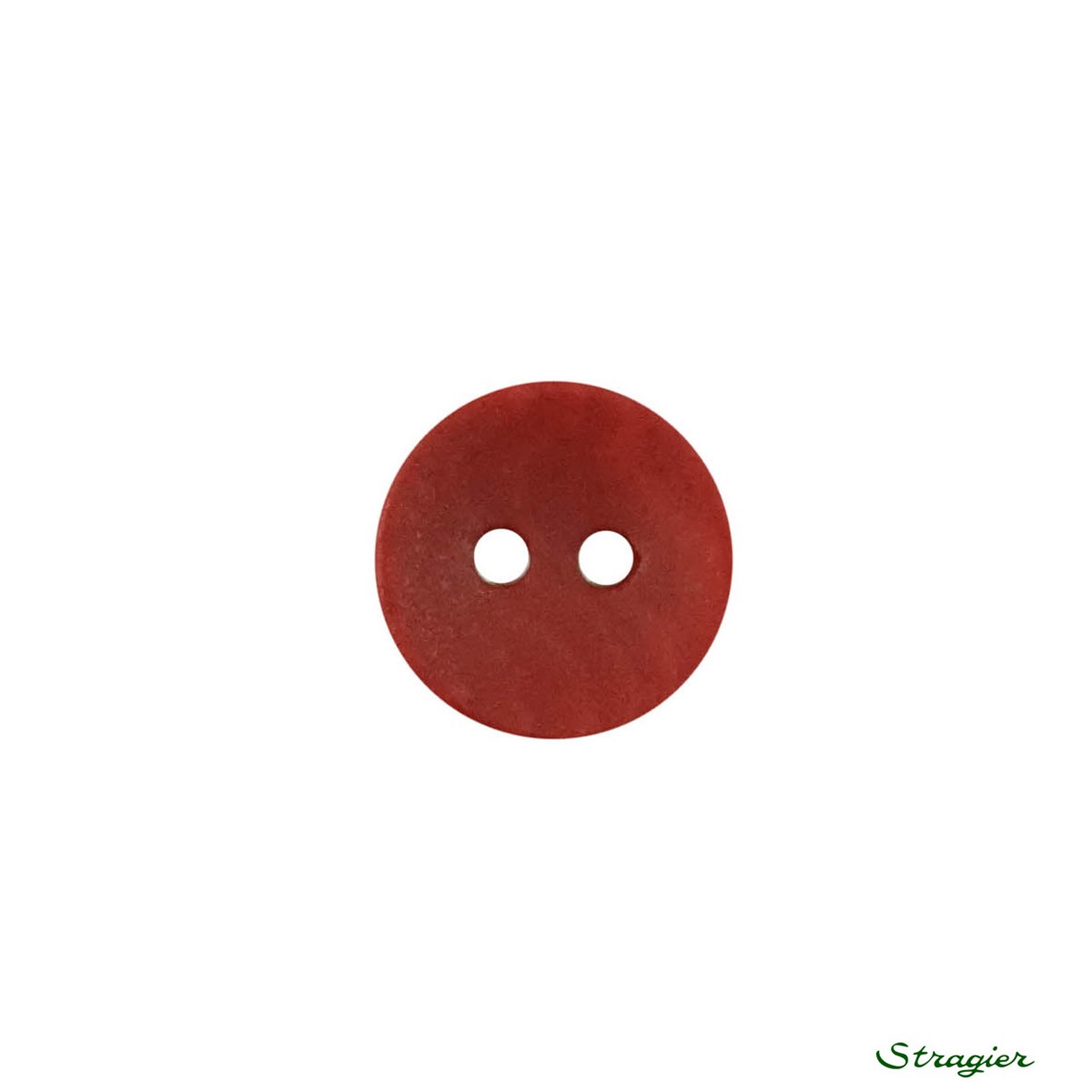 Boutons Corozo - 2 trous - Rubis - 12 mm