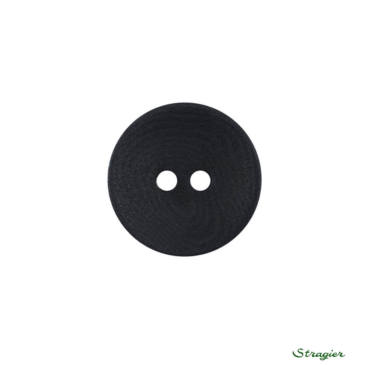Ivory-Nut Buttons - 2 trous - Noir - 15 mm