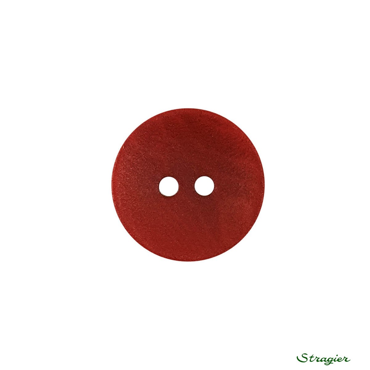 Boutons Corozo - 2 trous - Rubis - 15 mm