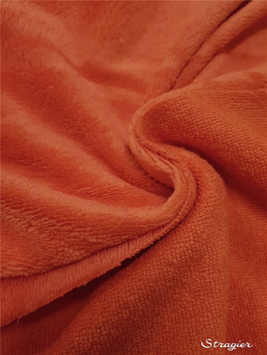 Eponge Velours - Coton & Bambou - uni - Corail