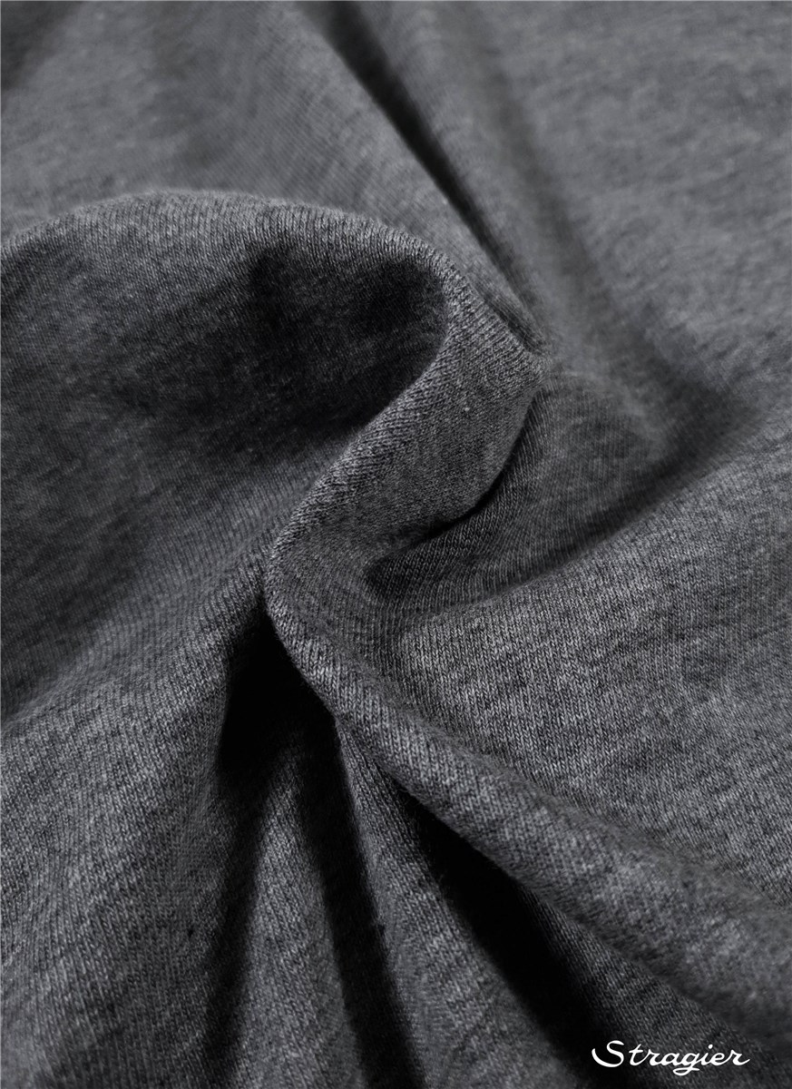Jersey pur Coton peigné 160 gr/m² - uni - Gris foncé chiné