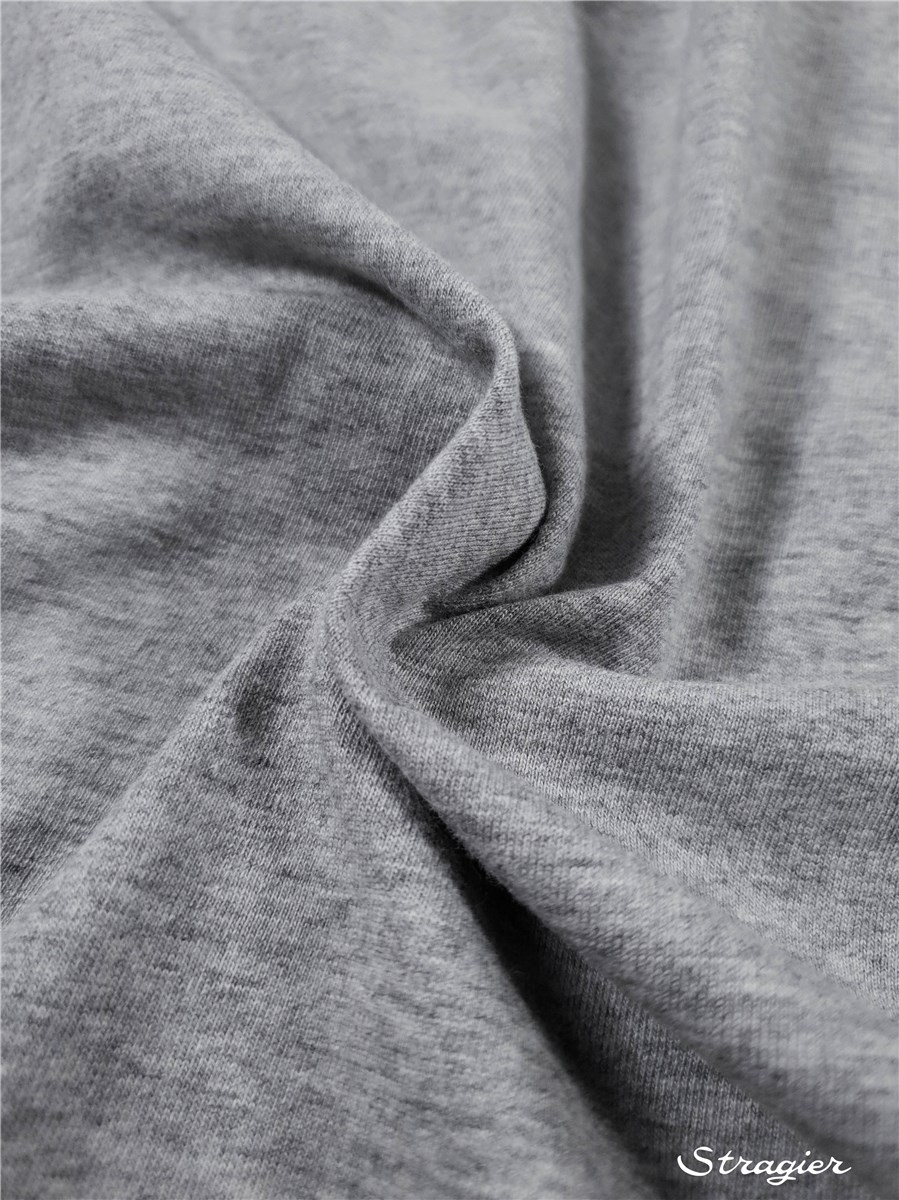 Jersey pur Coton peigné 160 gr/m² - uni - Gris chiné
