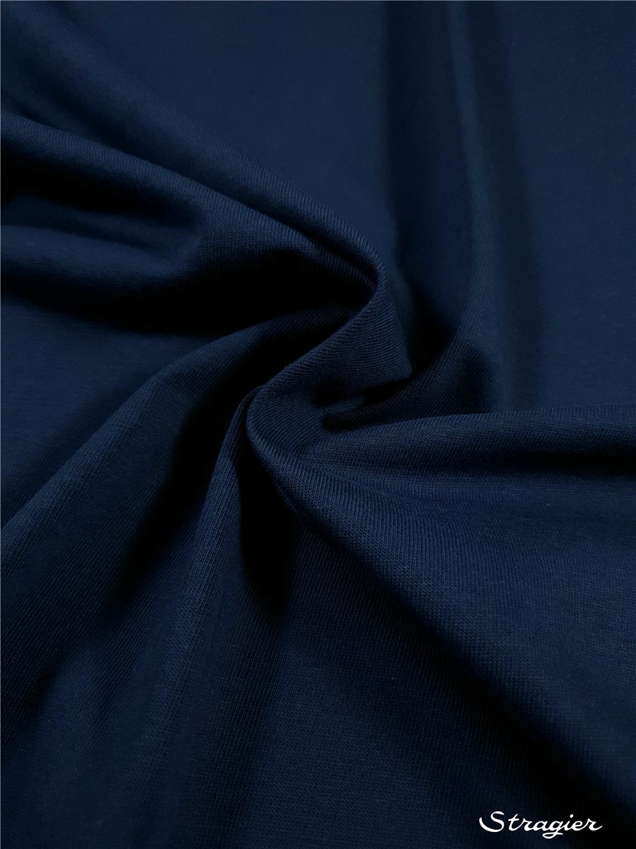 Pure Combed Cotton Jersey 160gr/sqm - Plain - Marine