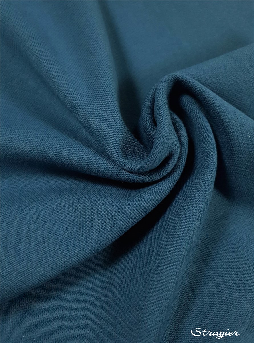 Pure Organic Cotton Knitted Ribbing - Uni - Jeans
