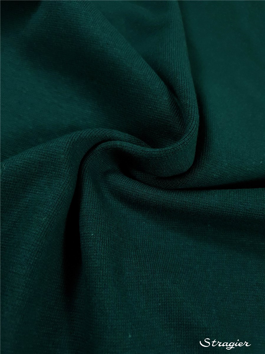 Pure Organic Cotton Knitted Ribbing - Uni - Vert Bouteille