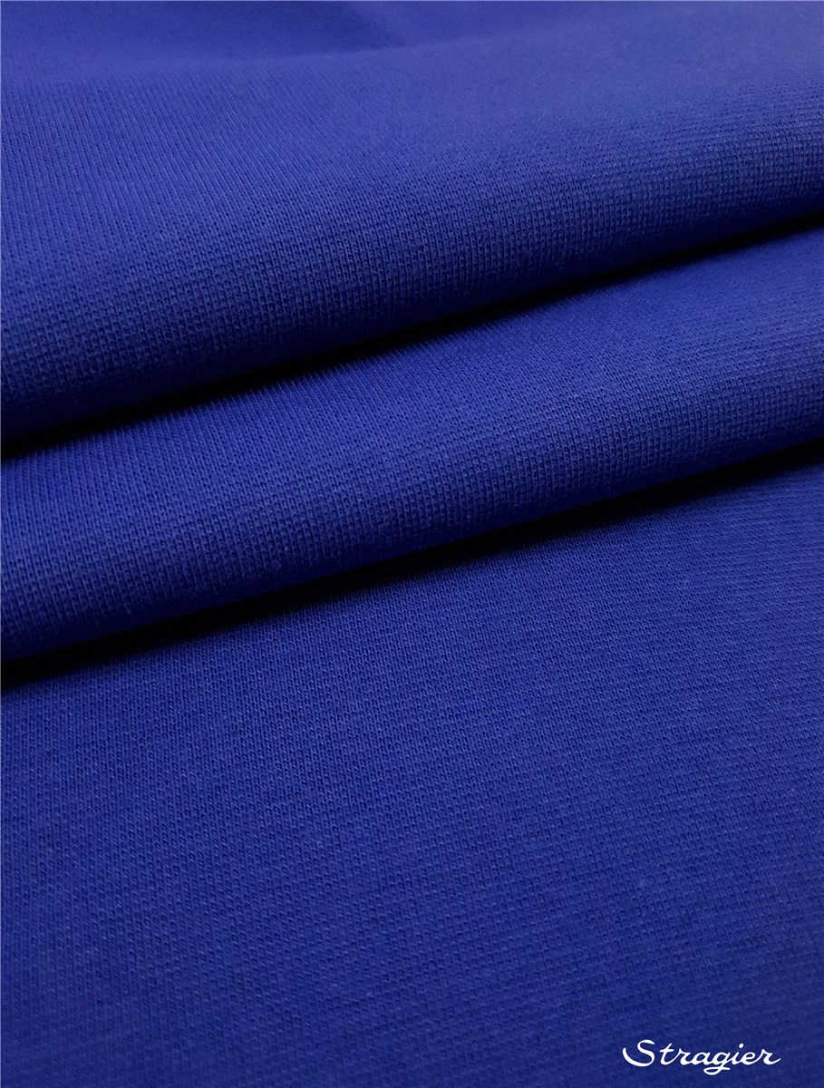 Bord Côte en Coton Bio - Uni - Cobalt