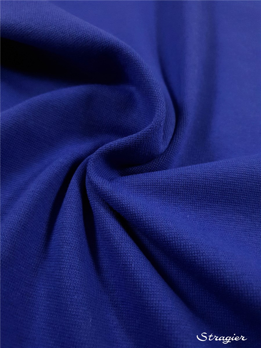 Bord Côte en Coton Bio - Uni - Cobalt 
