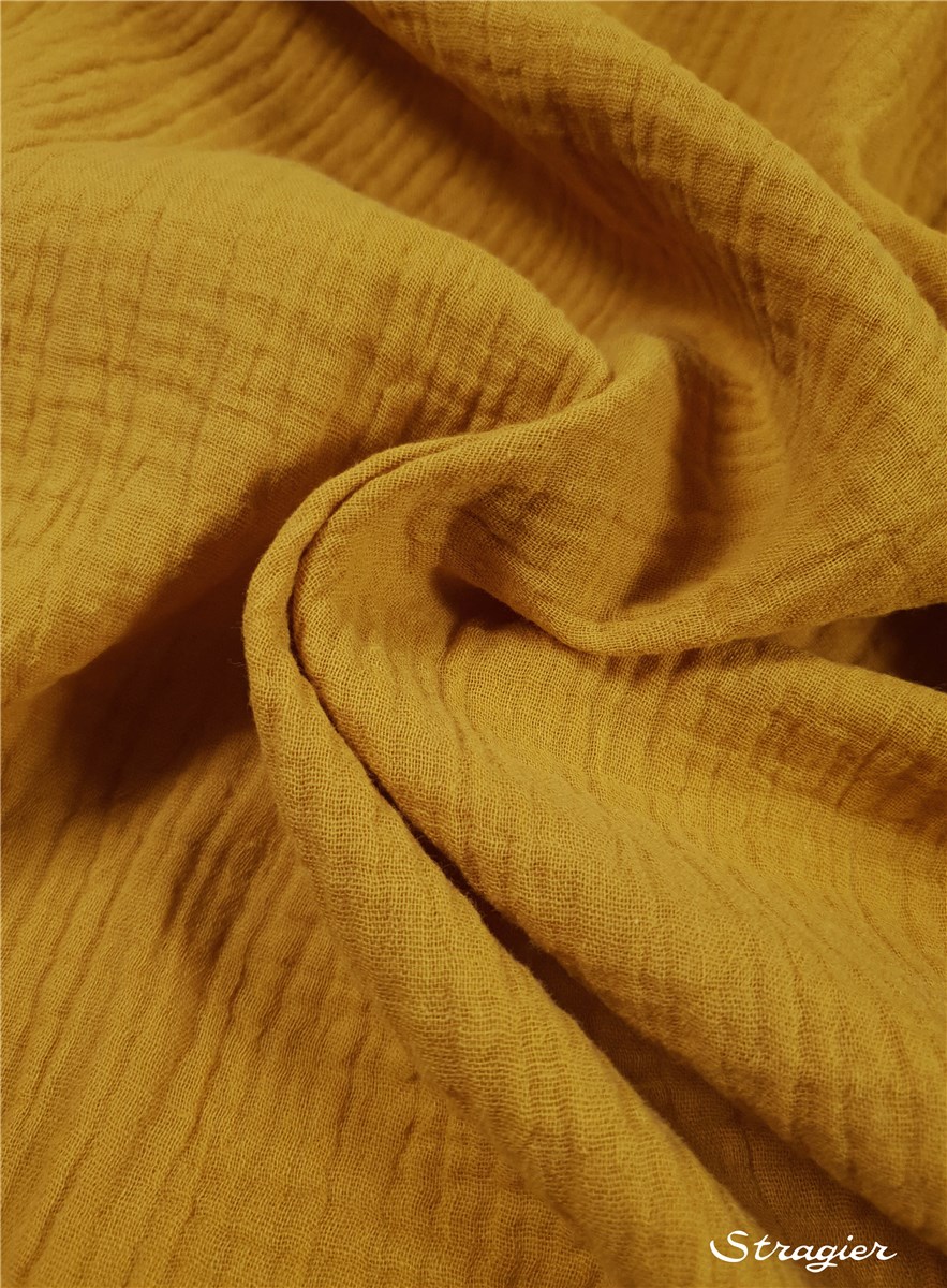 Double Gauze - Organic Cotton - Uni - Moutarde