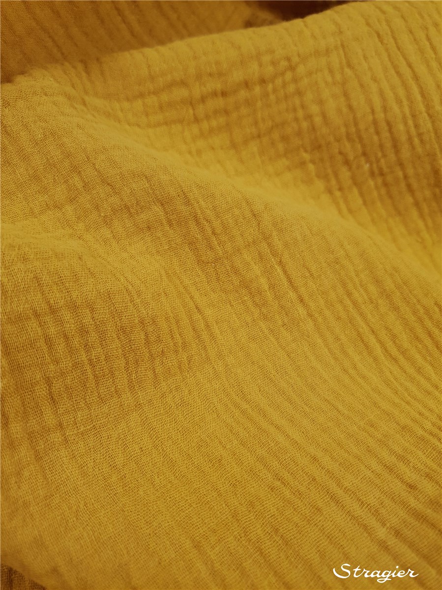 Double Gauze - Organic Cotton - Uni - Moutarde
