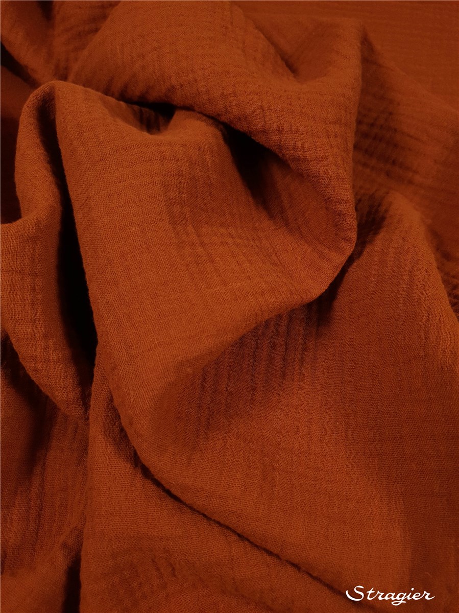 Double Gauze - Organic Cotton - Uni - Rouille