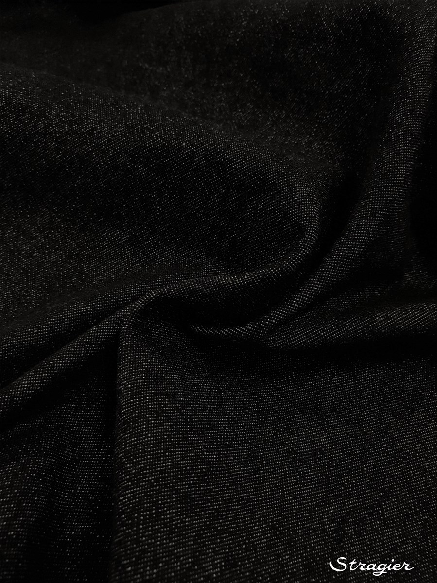 Heavy Denim Fabric - stretch - Plain - Noir
