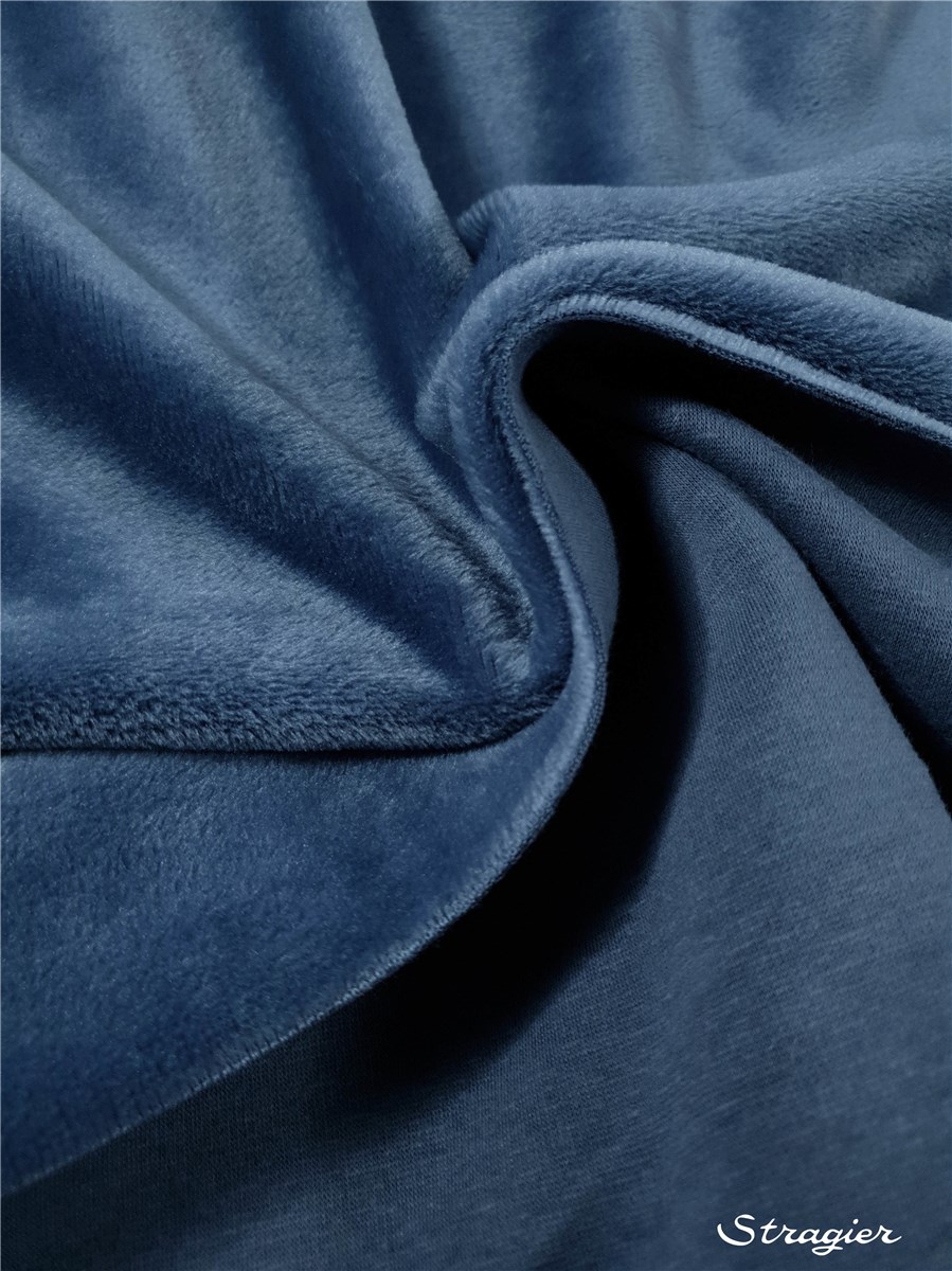 Teddysoft Fabric - Double Face - Plain - Bleu Ardoise