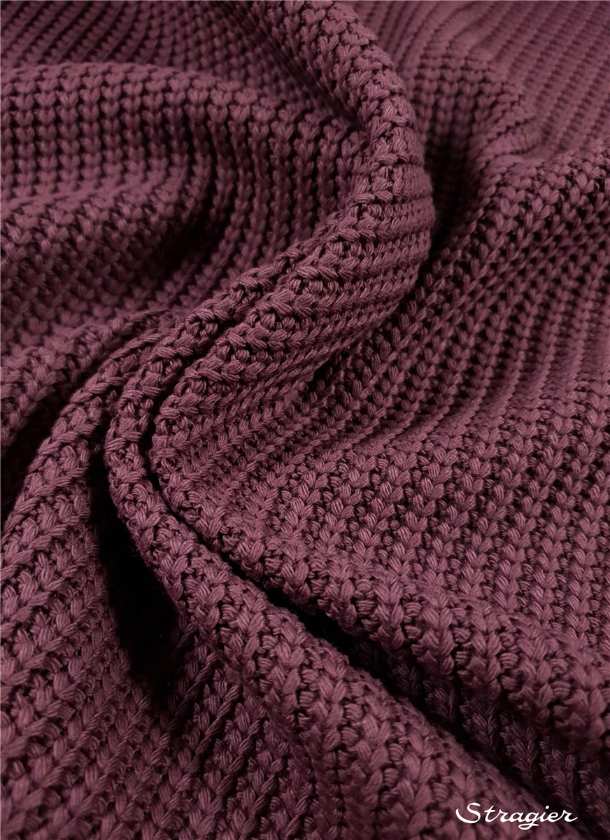 Tricot côtes 5mm - Coton - Uni - Orchidée 