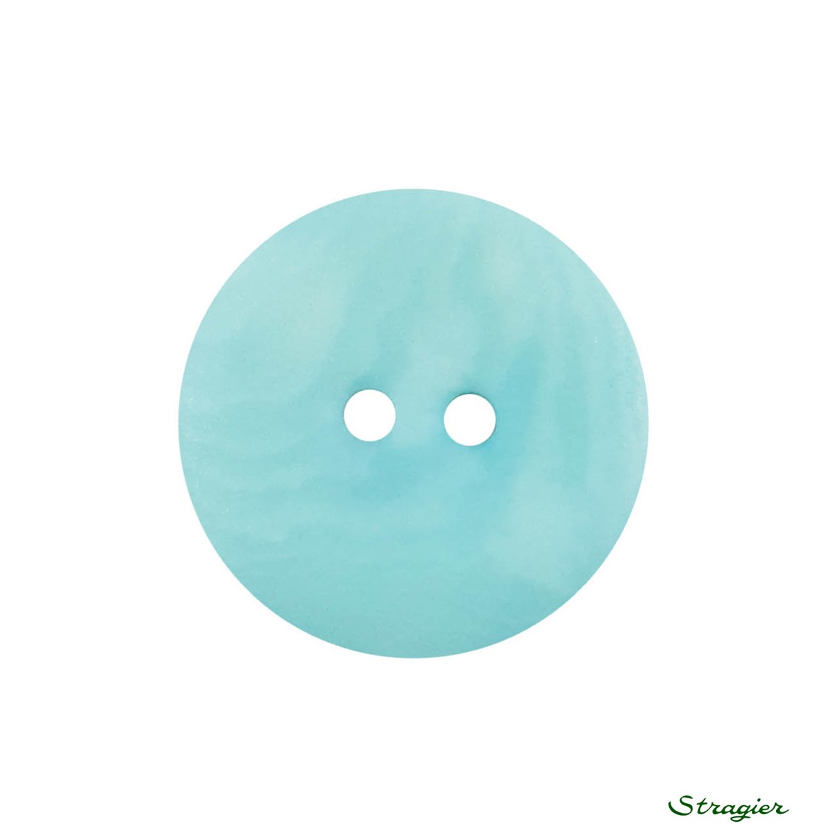 Boutons Corozo - 2 trous - Menthe - 20 mm