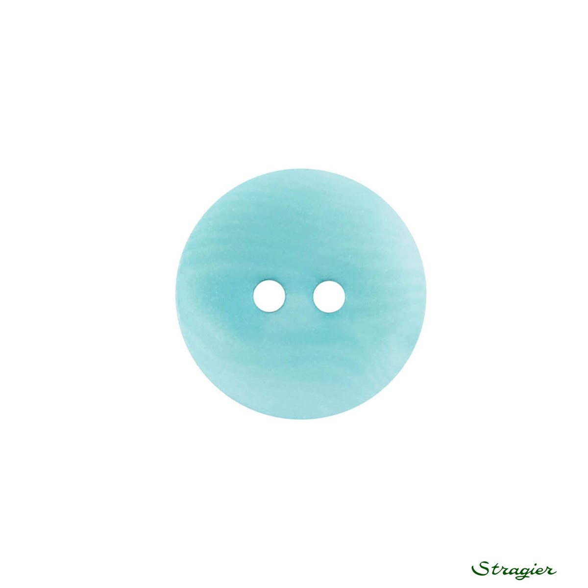 Boutons Corozo - 2 trous - Menthe - 15 mm