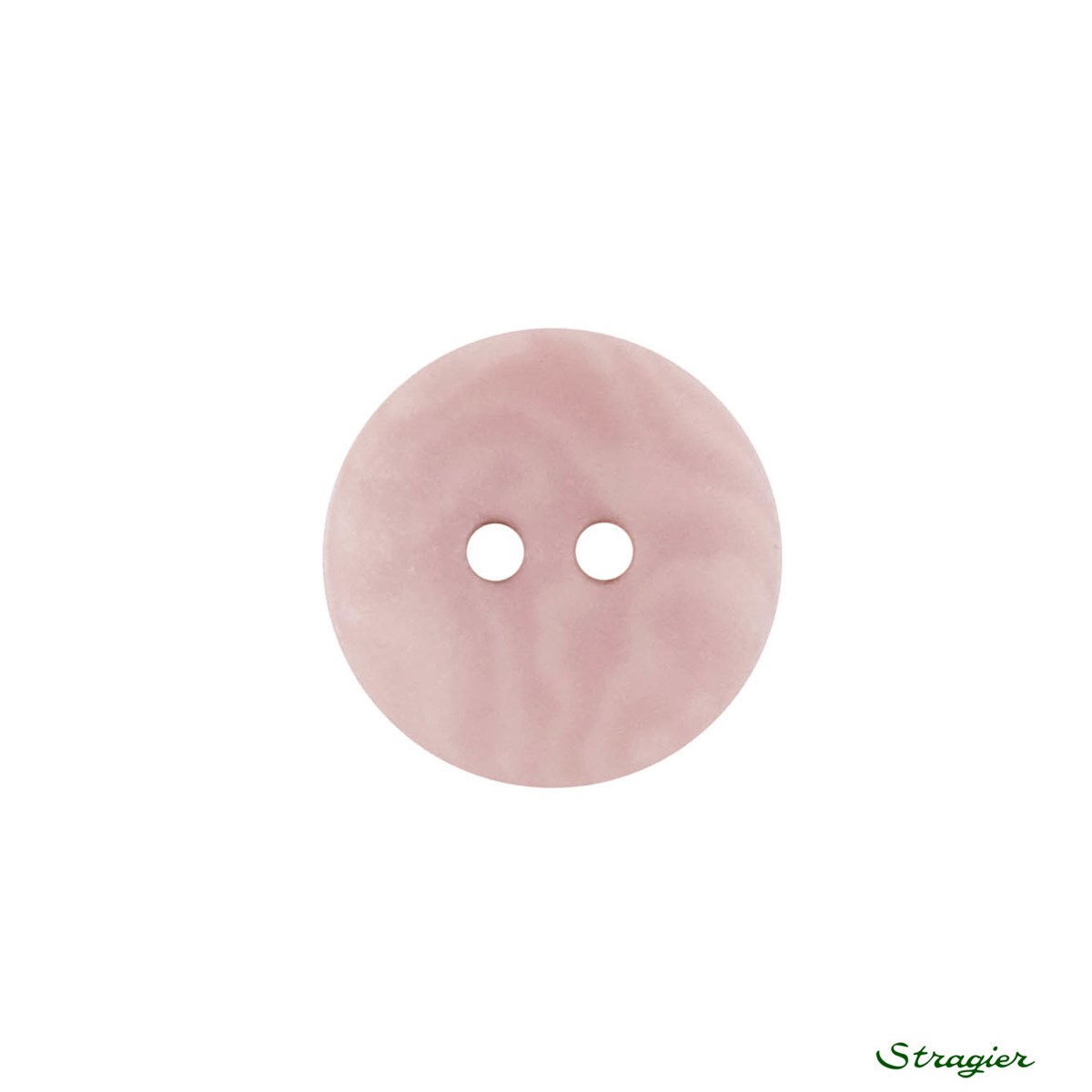 Ivory-Nut Buttons - 2 trous - Rose Zéphyr - 15 mm