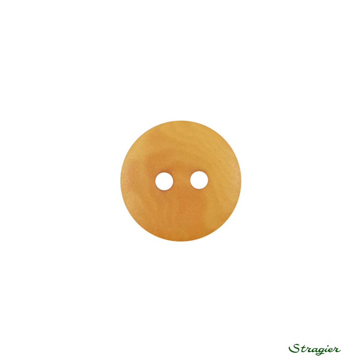 Boutons Corozo - 2 trous - Jaune Safran - 12 mm