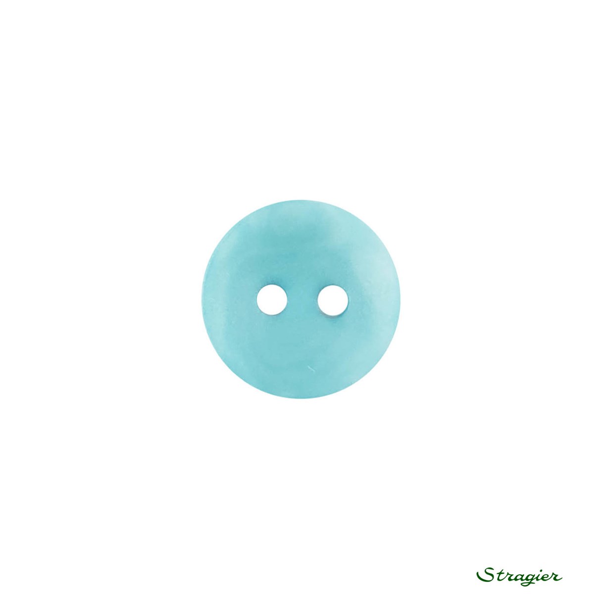 Boutons Corozo - 2 trous - Menthe - 12 mm