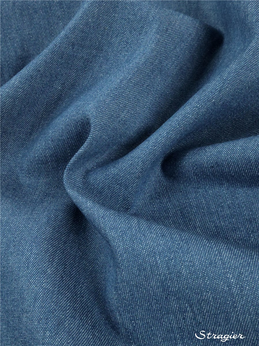 Denim Fabric 200 gr/sqm - uni - Bleu moyen